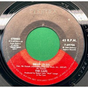 The Cars Drive / Stranger Eyes 45 Pop 1984 Elektra 7-69706